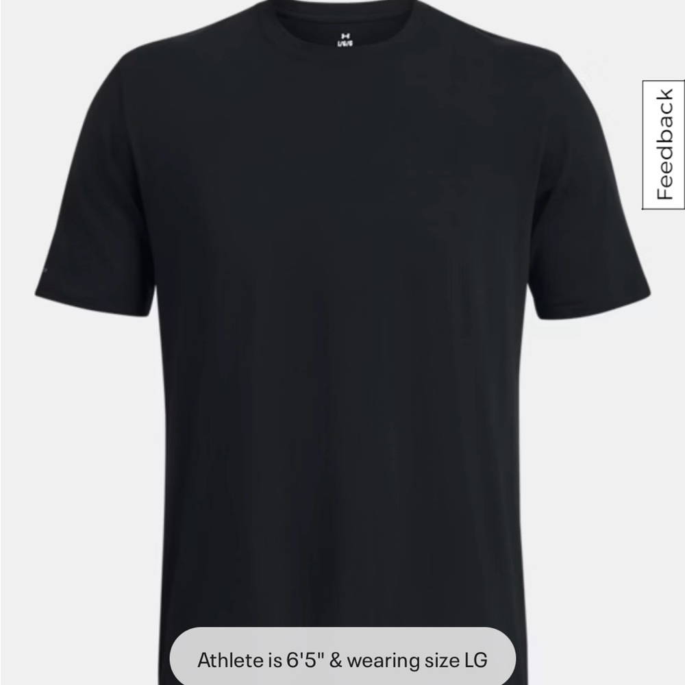 Under Armour Men's UA Icon Charged Cotton® Black T-Shirt, size medium
